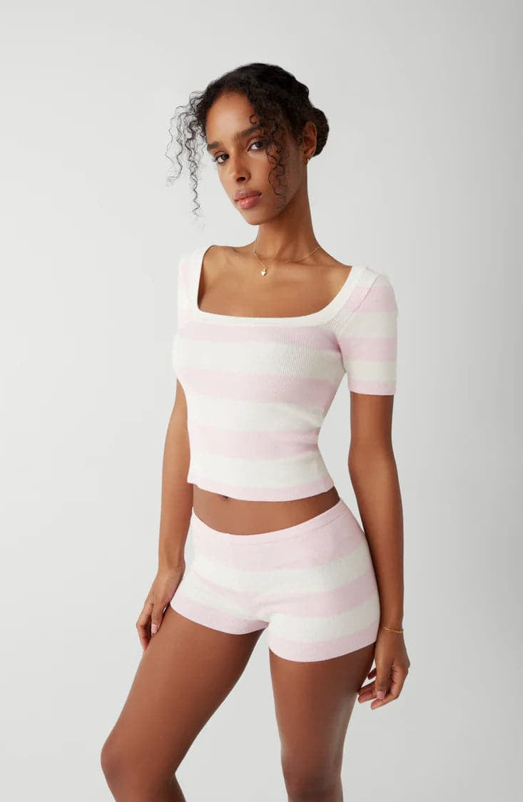 Shop Frankies Bikinis Frankies Bikinis Sunset Ballet Knit Shirt Top for women – premium loungewear and festival fashion at Spoiled Brat