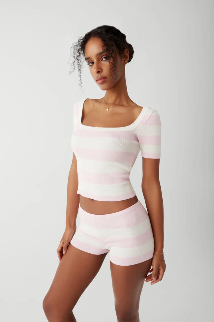 Shop Frankies Bikinis Frankies Bikinis Sunset Ballet Knit Shirt Top for women – premium loungewear and festival fashion at Spoiled Brat