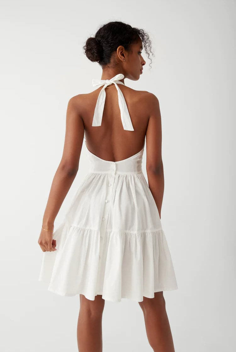 Shop Frankies Bikinis Frankies Bikinis Tulsa Halter Midi Dress as seen on Malin Andersson Maxi Dress for women – premium loungewear and festival fashion at Spoiled Brat