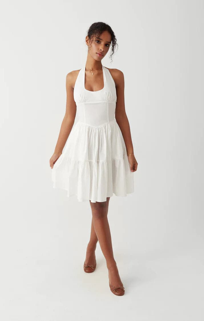 Shop Frankies Bikinis Frankies Bikinis Tulsa Halter Midi Dress as seen on Malin Andersson Maxi Dress for women – premium loungewear and festival fashion at Spoiled Brat