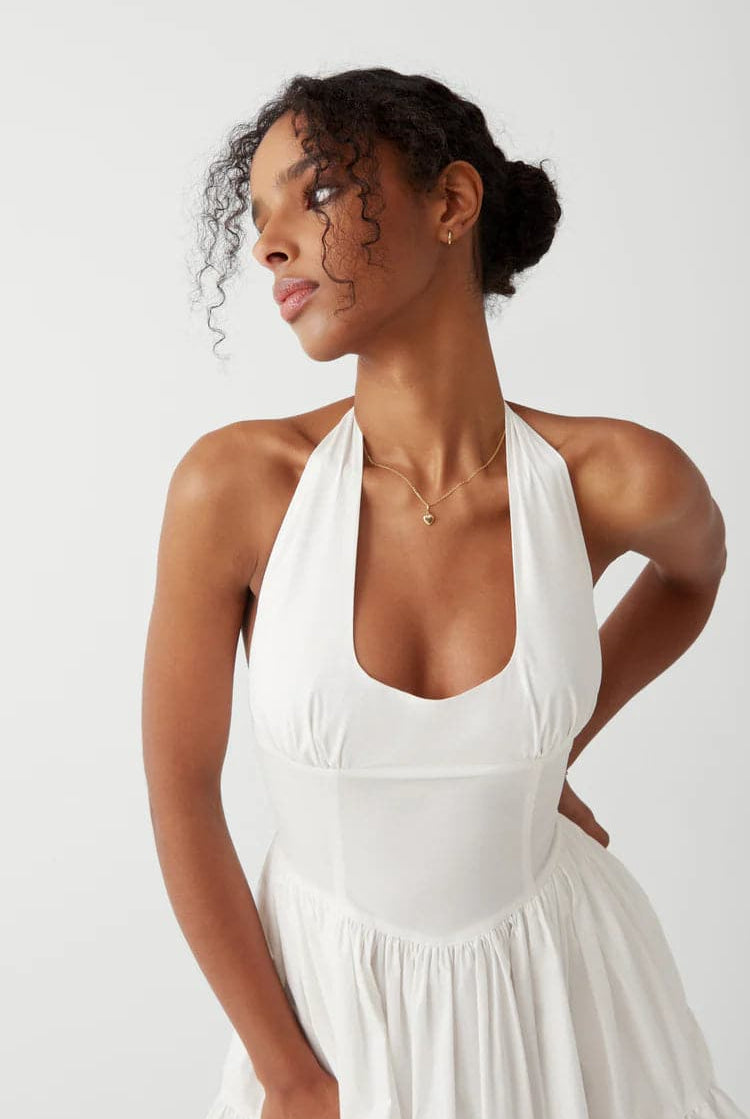 Shop Frankies Bikinis Frankies Bikinis Tulsa Halter Midi Dress as seen on Malin Andersson Maxi Dress for women – premium loungewear and festival fashion at Spoiled Brat