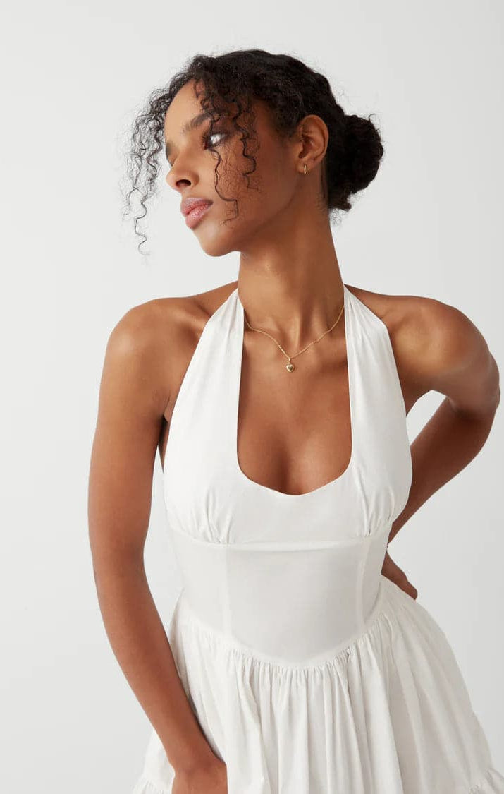 Shop Frankies Bikinis Frankies Bikinis Tulsa Halter Midi Dress as seen on Malin Andersson Maxi Dress for women – premium loungewear and festival fashion at Spoiled Brat