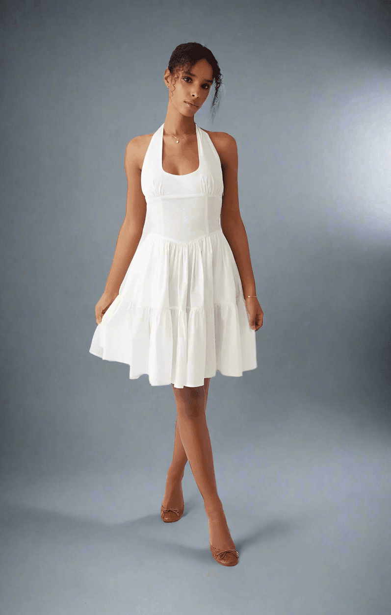 Shop Frankies Bikinis Frankies Bikinis Tulsa Halter Midi Dress as seen on Malin Andersson Maxi Dress for women – premium loungewear and festival fashion at Spoiled Brat