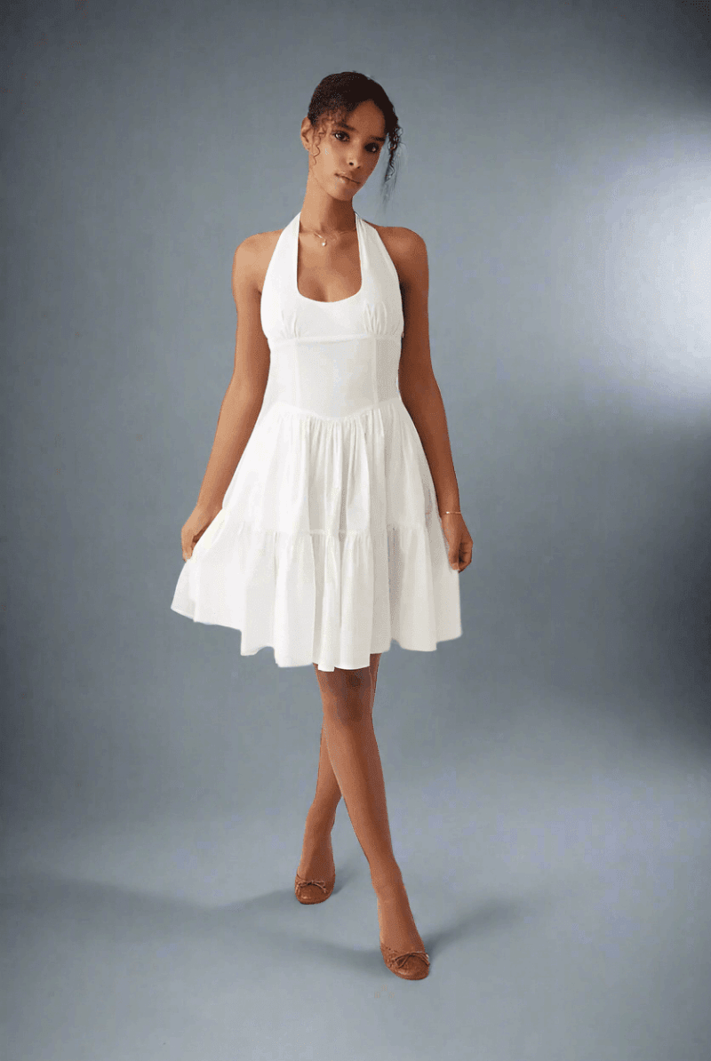 Shop Frankies Bikinis Frankies Bikinis Tulsa Halter Midi Dress as seen on Malin Andersson Maxi Dress for women – premium loungewear and festival fashion at Spoiled Brat