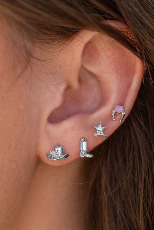 Shop Girls Crew Girls Crew Cowgirl Earring Stud Set Earrings for women – premium loungewear and festival fashion at Spoiled Brat