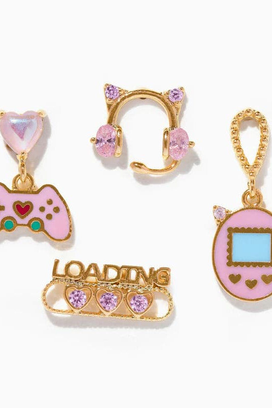 Shop Girls Crew Girls Crew Gamer Gal Earring Stud Set Earrings for women – premium loungewear and festival fashion at Spoiled Brat