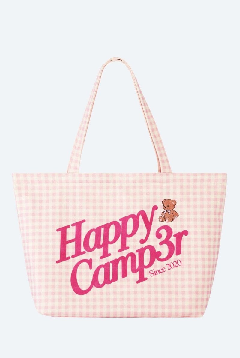 Shop Happy Camp3r Happy Camp3r Gratitude Edition Bubblegum Tote Bag Tote Bag for women – premium loungewear and festival fashion at Spoiled Brat
