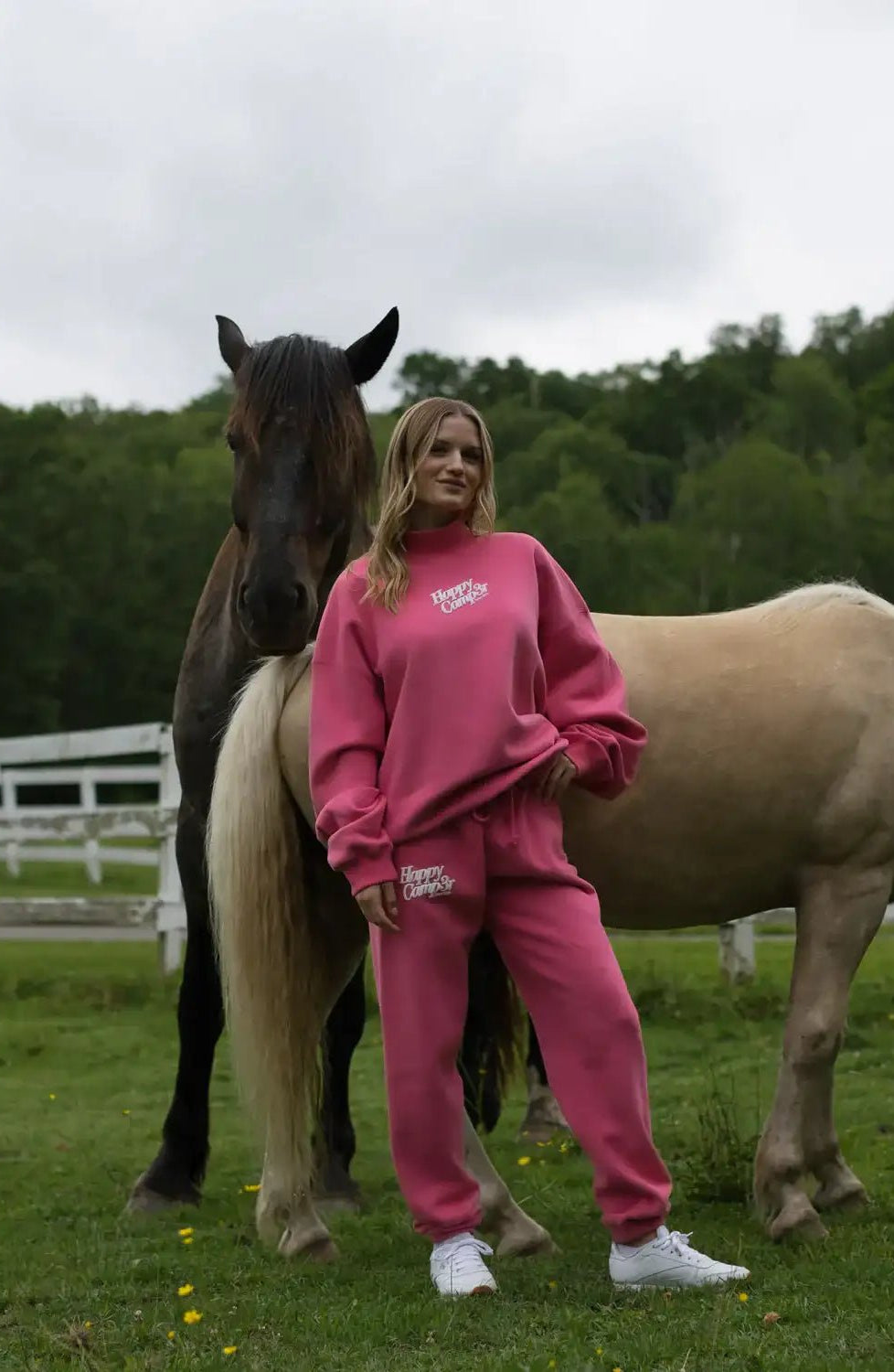 Shop Happy Camp3r Happy Camp3r Hot Pink Core Jogger Pants Leggings for women – premium loungewear and festival fashion at Spoiled Brat