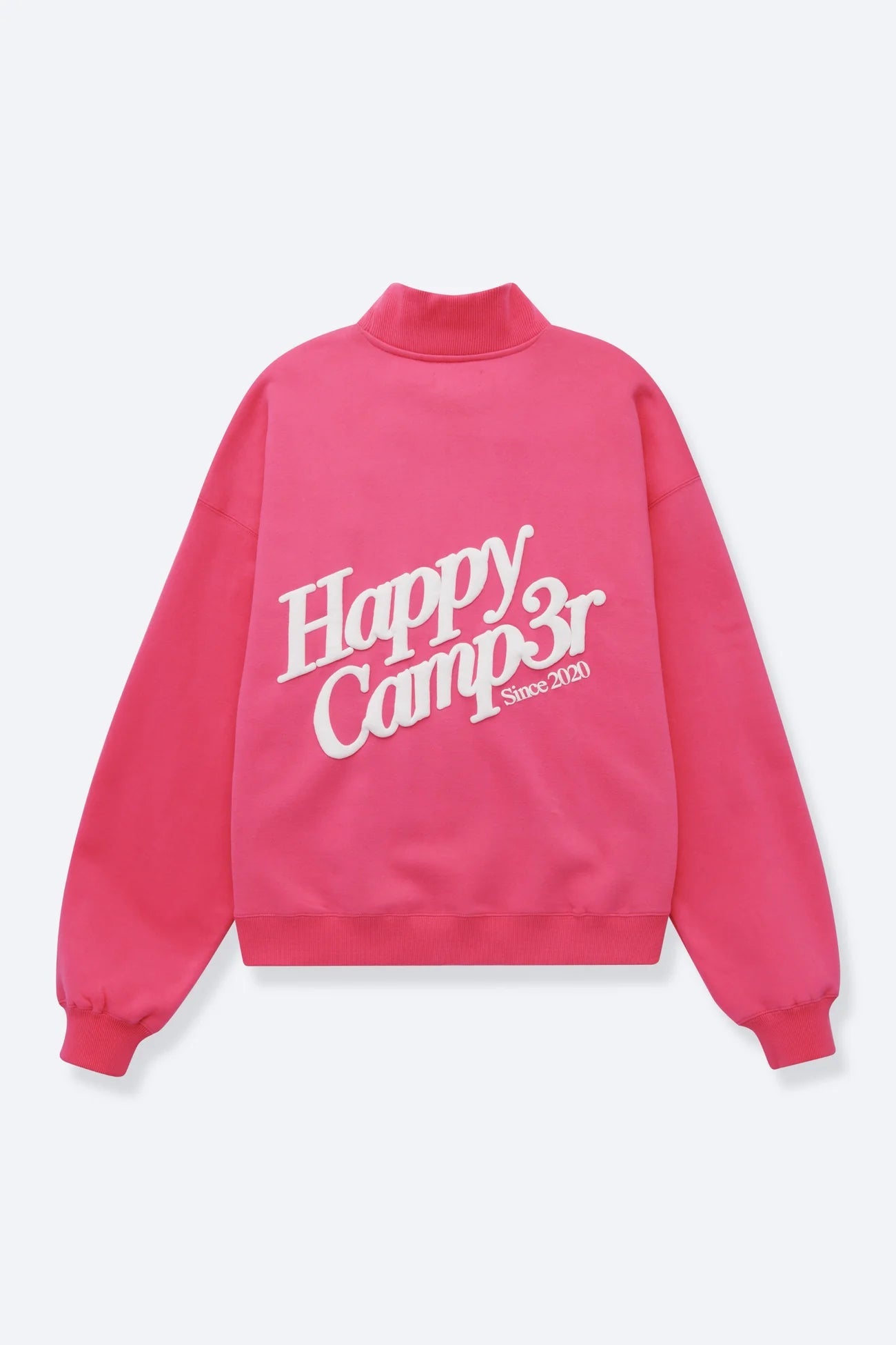 Shop Happy Camp3r Happy Camp3r Hot Pink Mockneck Sweatshirt Sweater for women – premium loungewear and festival fashion at Spoiled Brat