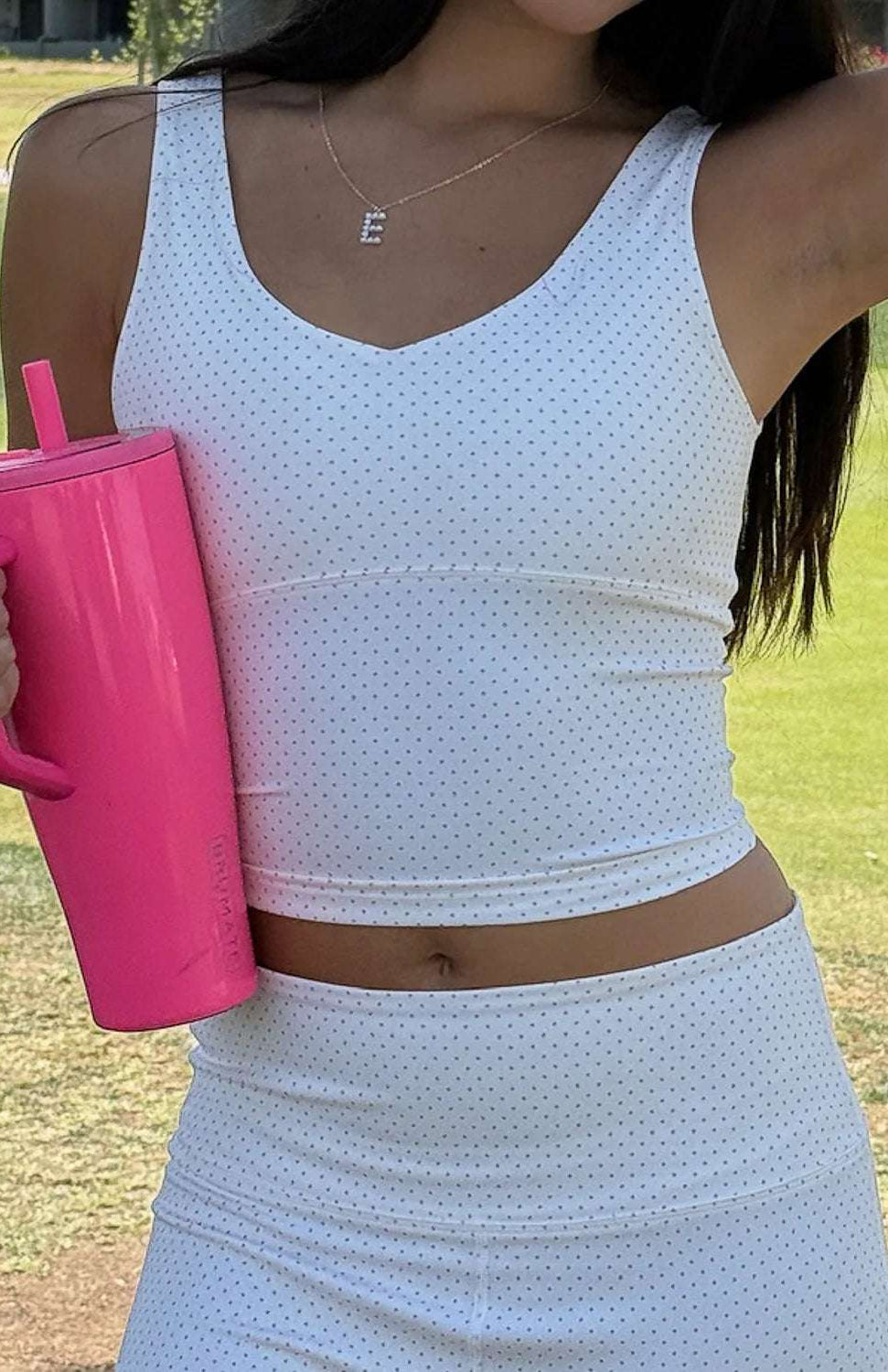 Shop Happy Camp3r Happy Camp3r Whispering Dots Athleisure Tank Top Tank Top for women – premium loungewear and festival fashion at Spoiled Brat