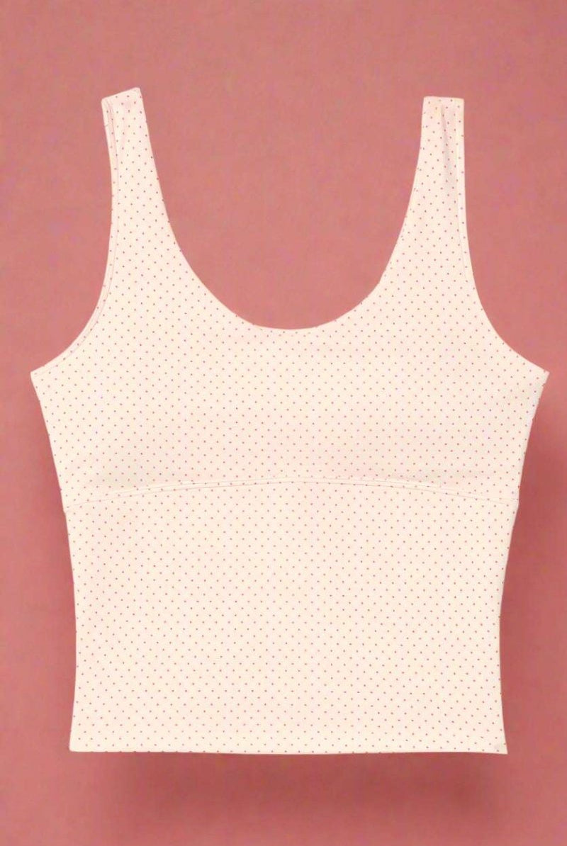 Shop Happy Camp3r Happy Camp3r Whispering Dots Athleisure Tank Top Tank Top for women – premium loungewear and festival fashion at Spoiled Brat