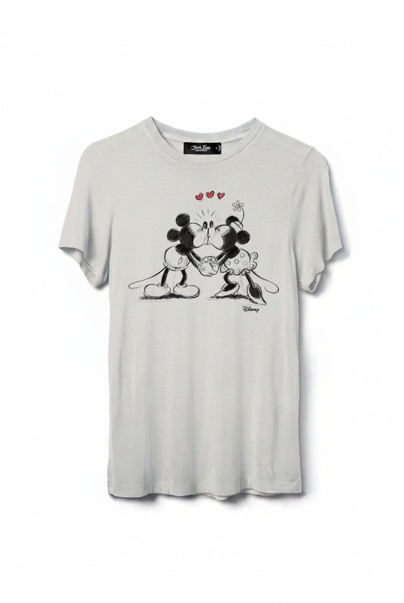 Shop Junk Food JUNKFOOD Disney Mickey and Minnie Kisses T-Shirt T-Shirt for women – premium loungewear and festival fashion at Spoiled Brat