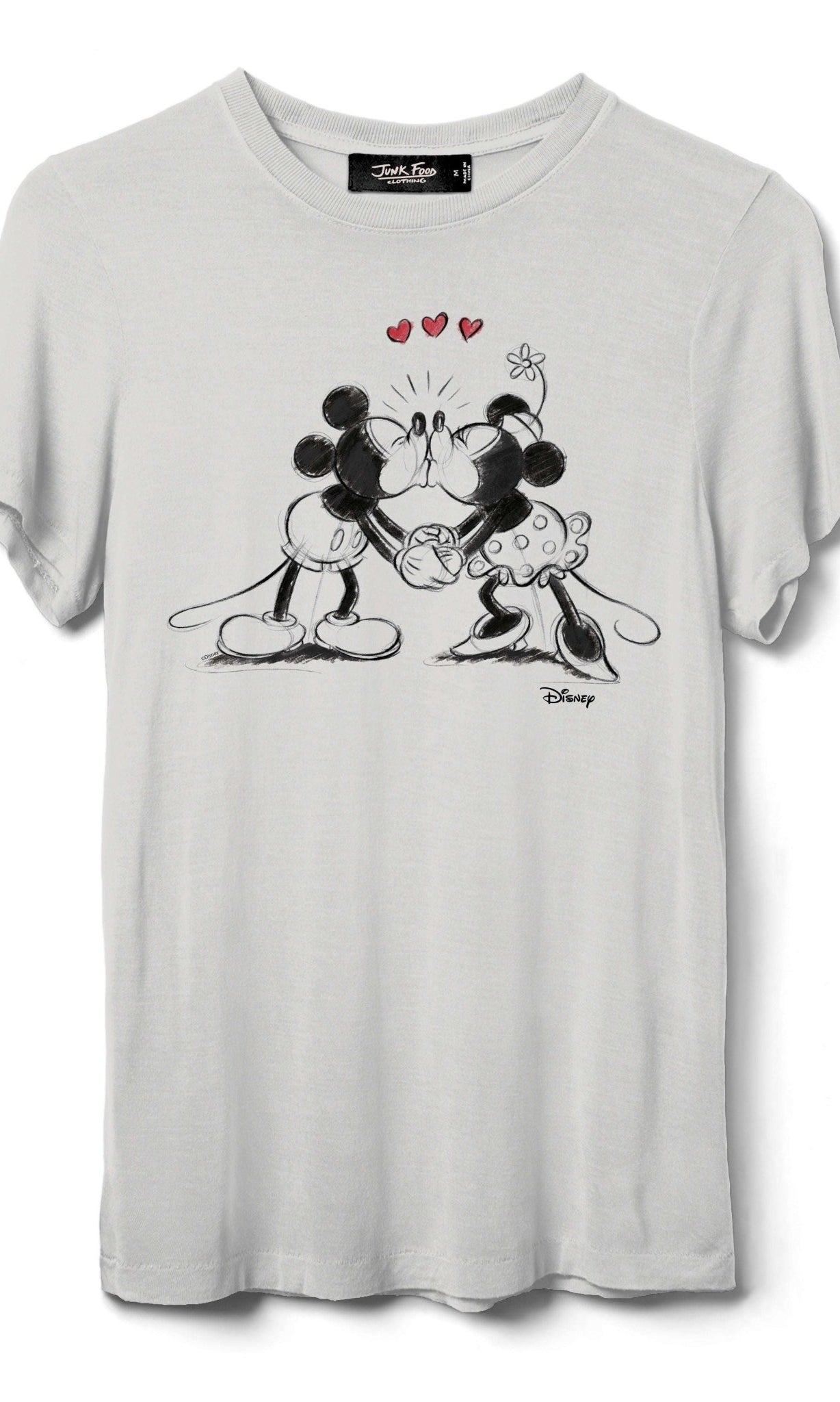 JUNKFOOD Disney Mickey and Minnie Kisses T-Shirt by Junk Food – T-Shirt – S | Spoiled Brat UK