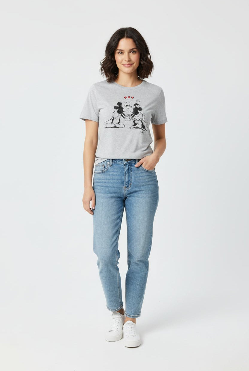 Shop Junk Food JUNKFOOD Disney Mickey and Minnie Kisses T-Shirt T-Shirt for women – premium loungewear and festival fashion at Spoiled Brat