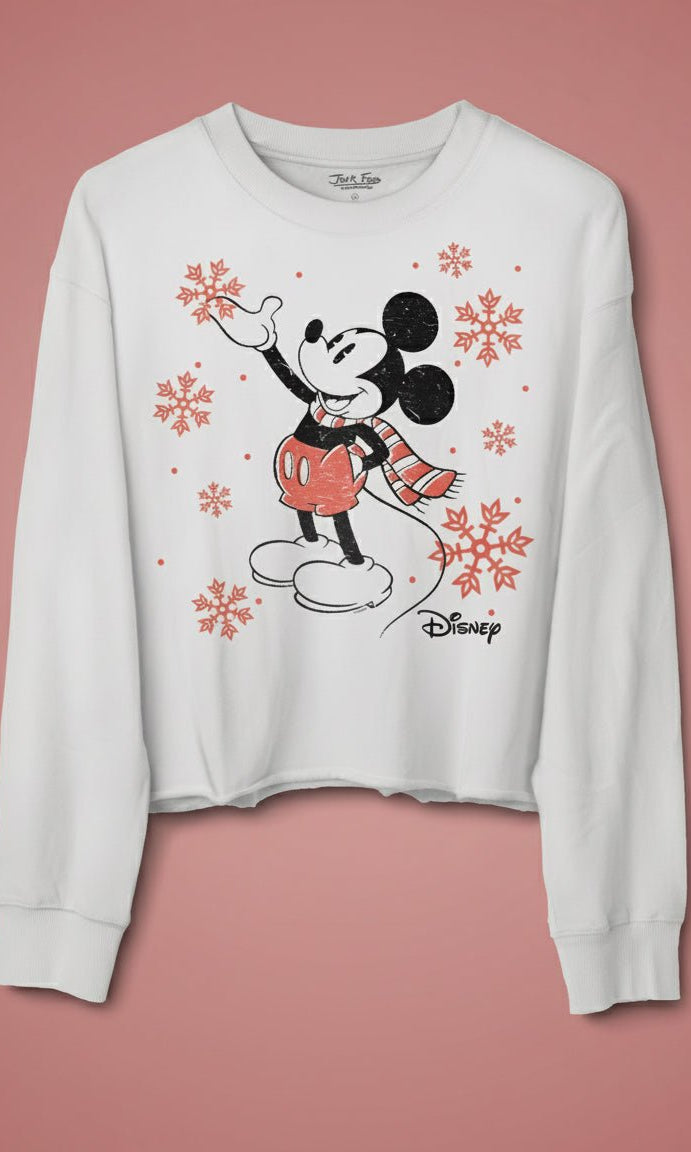 JUNKFOOD Disney Mickey Snowflake Christmas Jumper by Junk Food – Jumper – S | Spoiled Brat UK