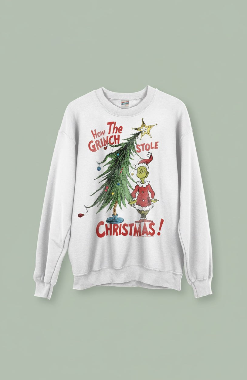 Shop Junk Food JUNKFOOD How The Grinch Stole Christmas Jumper Jumper for women – premium loungewear and festival fashion at Spoiled Brat