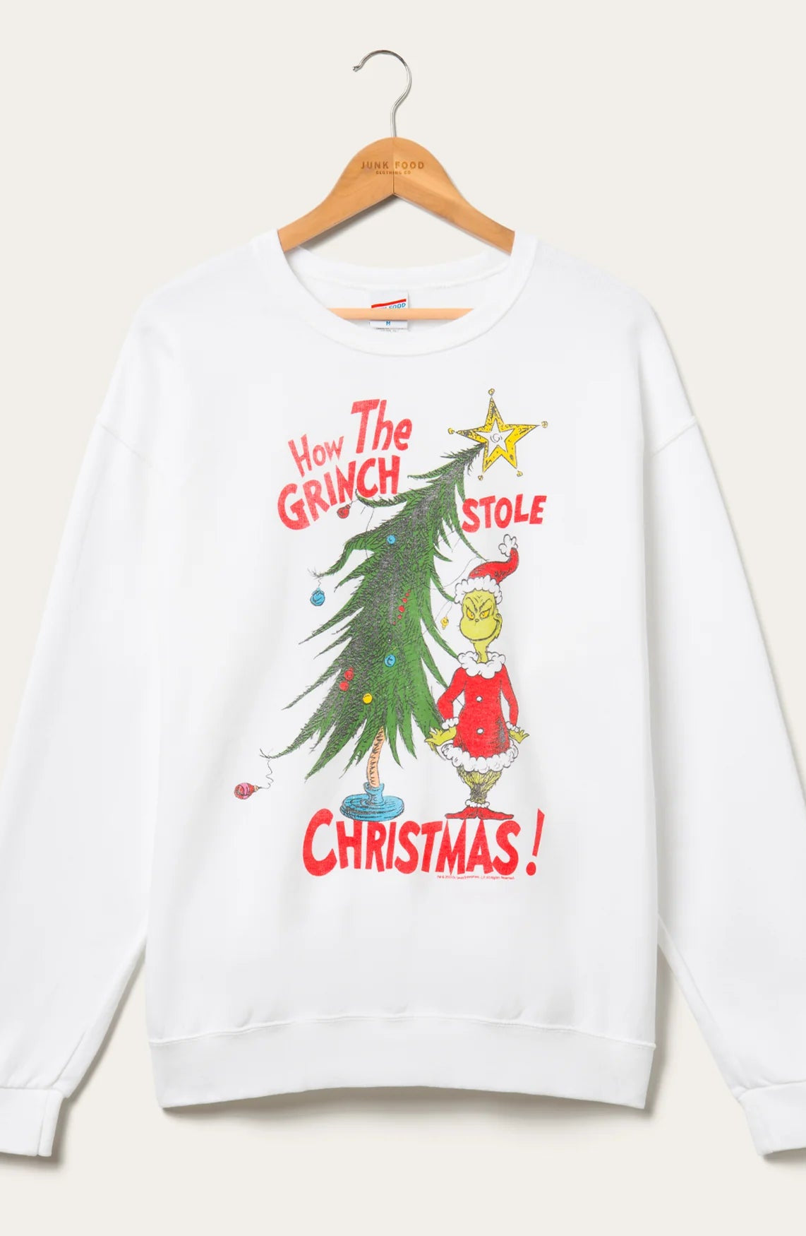 Shop Junk Food JUNKFOOD How The Grinch Stole Christmas Jumper Jumper for women – premium loungewear and festival fashion at Spoiled Brat
