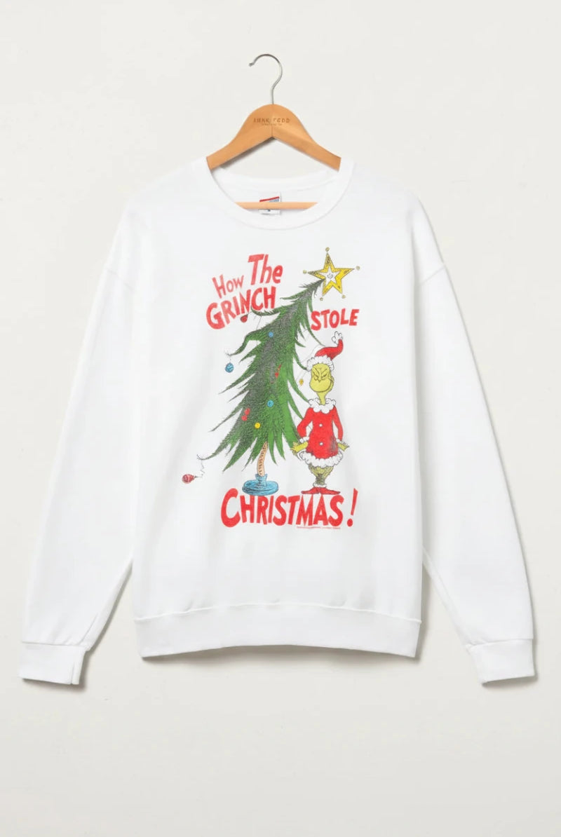 Shop Junk Food JUNKFOOD How The Grinch Stole Christmas Jumper Jumper for women – premium loungewear and festival fashion at Spoiled Brat