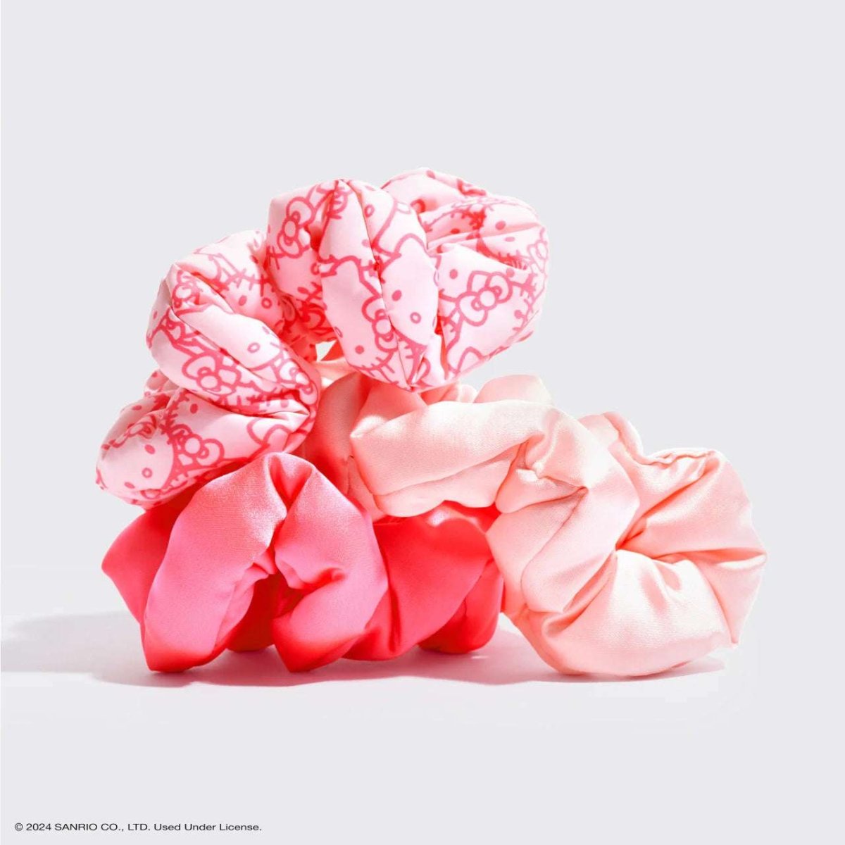 Shop Kitsch Hello Kitty x Kitsch Recycled Fabric Puffy Scrunchies 3pc Set Hair Band for women – premium loungewear and festival fashion at Spoiled Brat