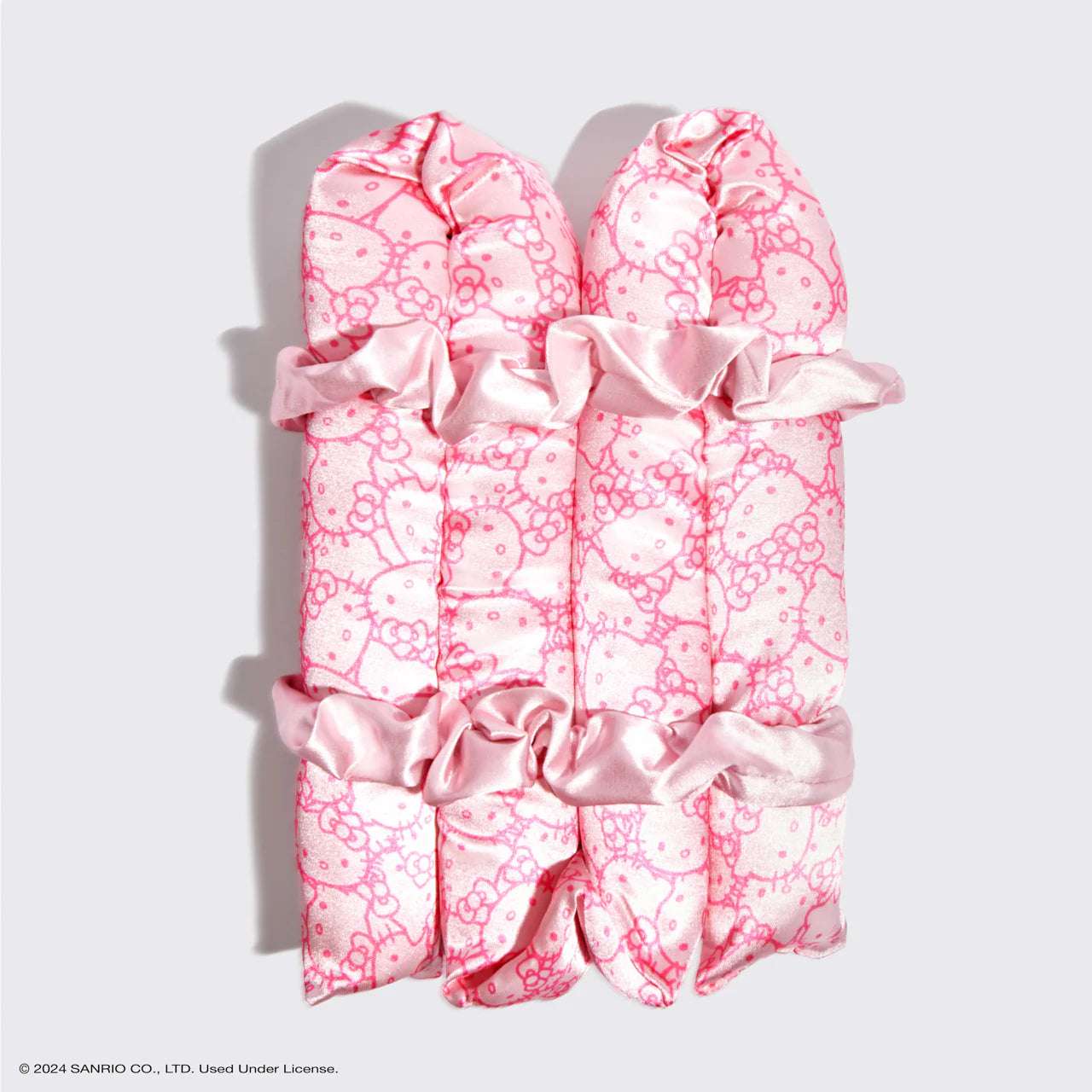 Shop Kitsch Hello Kitty x Kitsch XL Heatless Curling Set - Pink Hello Kitty Faces Hair for women – premium loungewear and festival fashion at Spoiled Brat