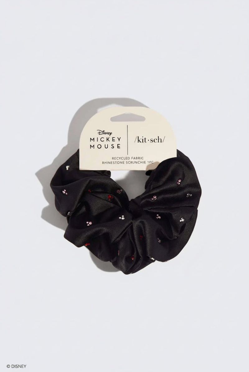 Shop Kitsch Kitsch & Mickey and Minnie Recycled Black Fabric Rhinestone Scrunchie Hair Band for women – premium loungewear and festival fashion at Spoiled Brat