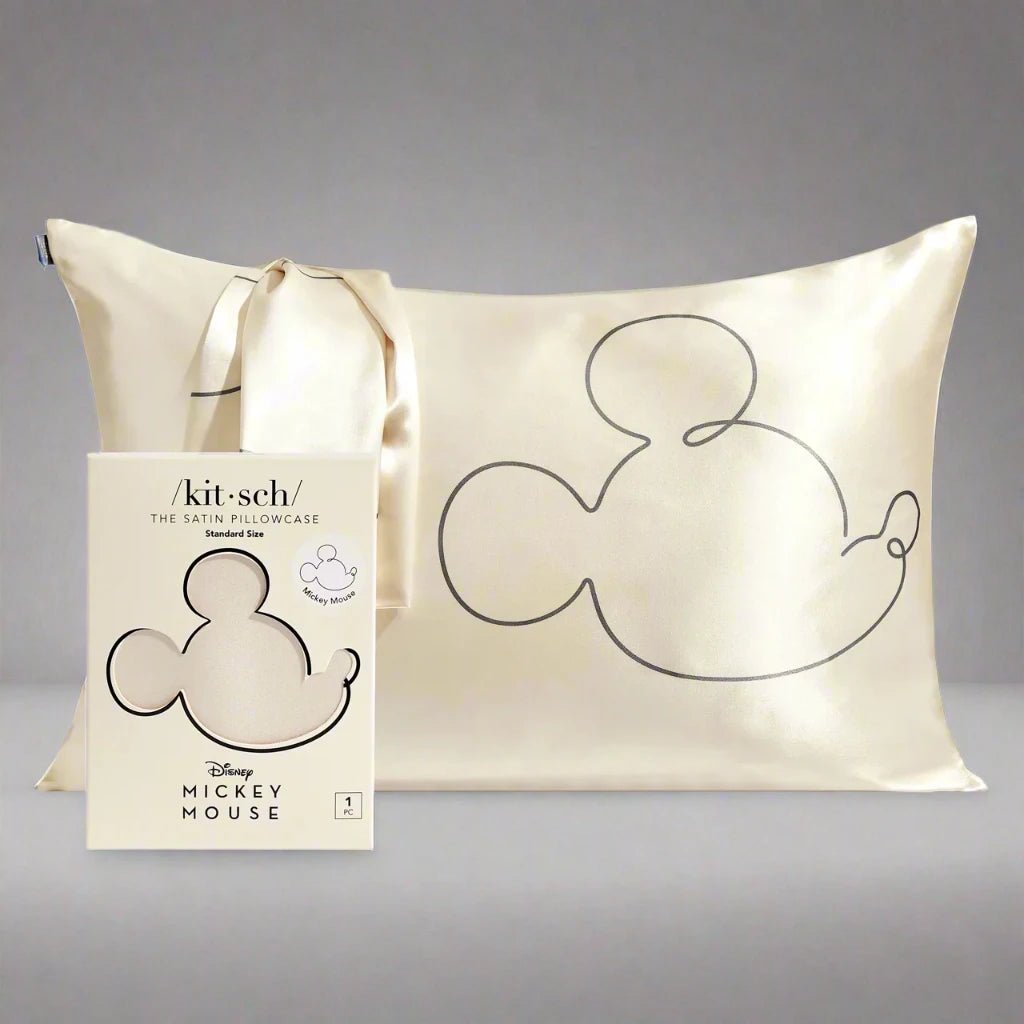 Shop Kitsch Kitsch & Mickey and Minnie Satin Pillowcase Standard Mr. Mouse Pillow for women – premium loungewear and festival fashion at Spoiled Brat