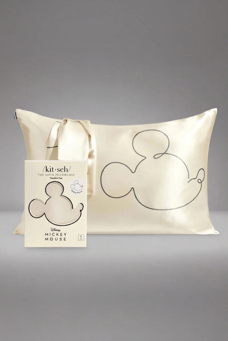 Shop Kitsch Kitsch & Mickey and Minnie Satin Pillowcase Standard Mr. Mouse Pillow for women – premium loungewear and festival fashion at Spoiled Brat