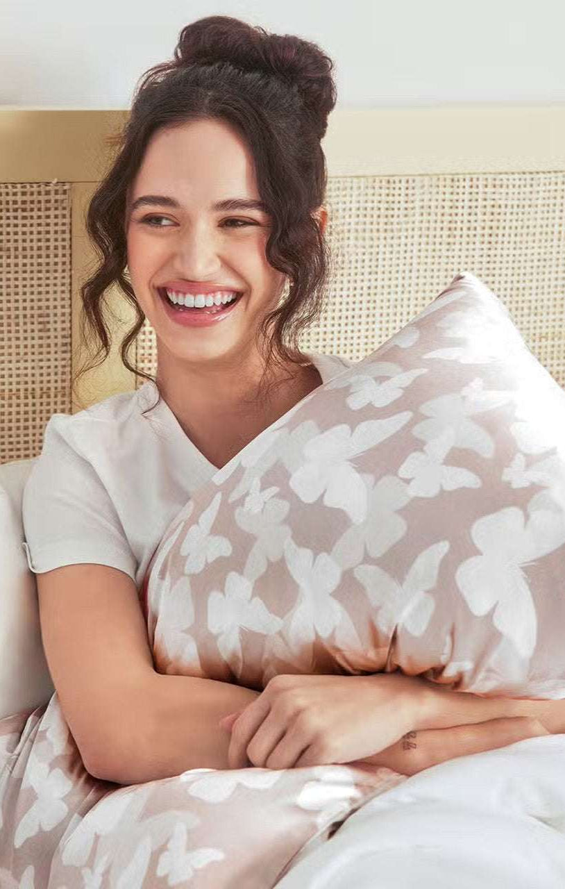 Shop Kitsch KITSCH Satin Pillowcase Champagne Butterfly Pillow for women – premium loungewear and festival fashion at Spoiled Brat