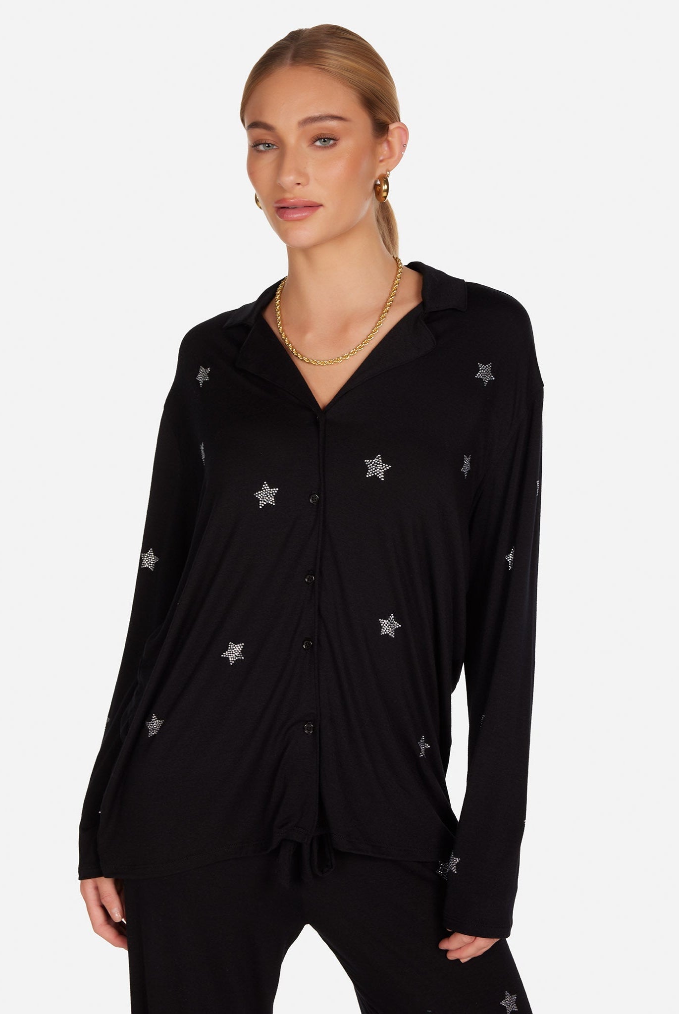Shop Lauren Moshi Lauren Moshi Alison Crystal Mini Stars Pyjama Set Pyjamas for women – premium loungewear and festival fashion at Spoiled Brat