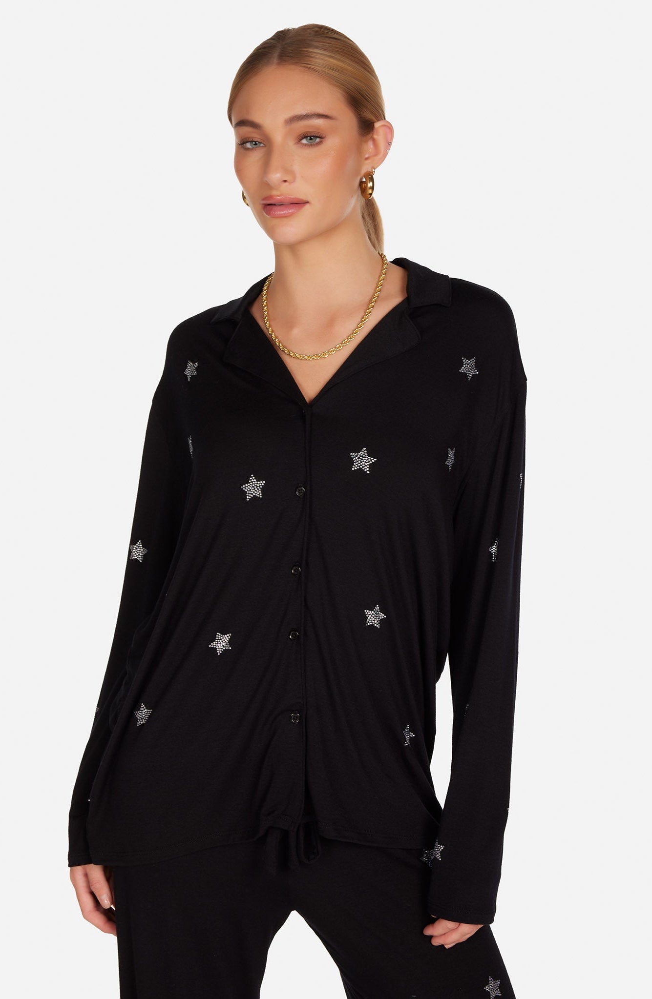 Shop Lauren Moshi Lauren Moshi Alison Crystal Mini Stars Pyjama Set Pyjamas for women – premium loungewear and festival fashion at Spoiled Brat