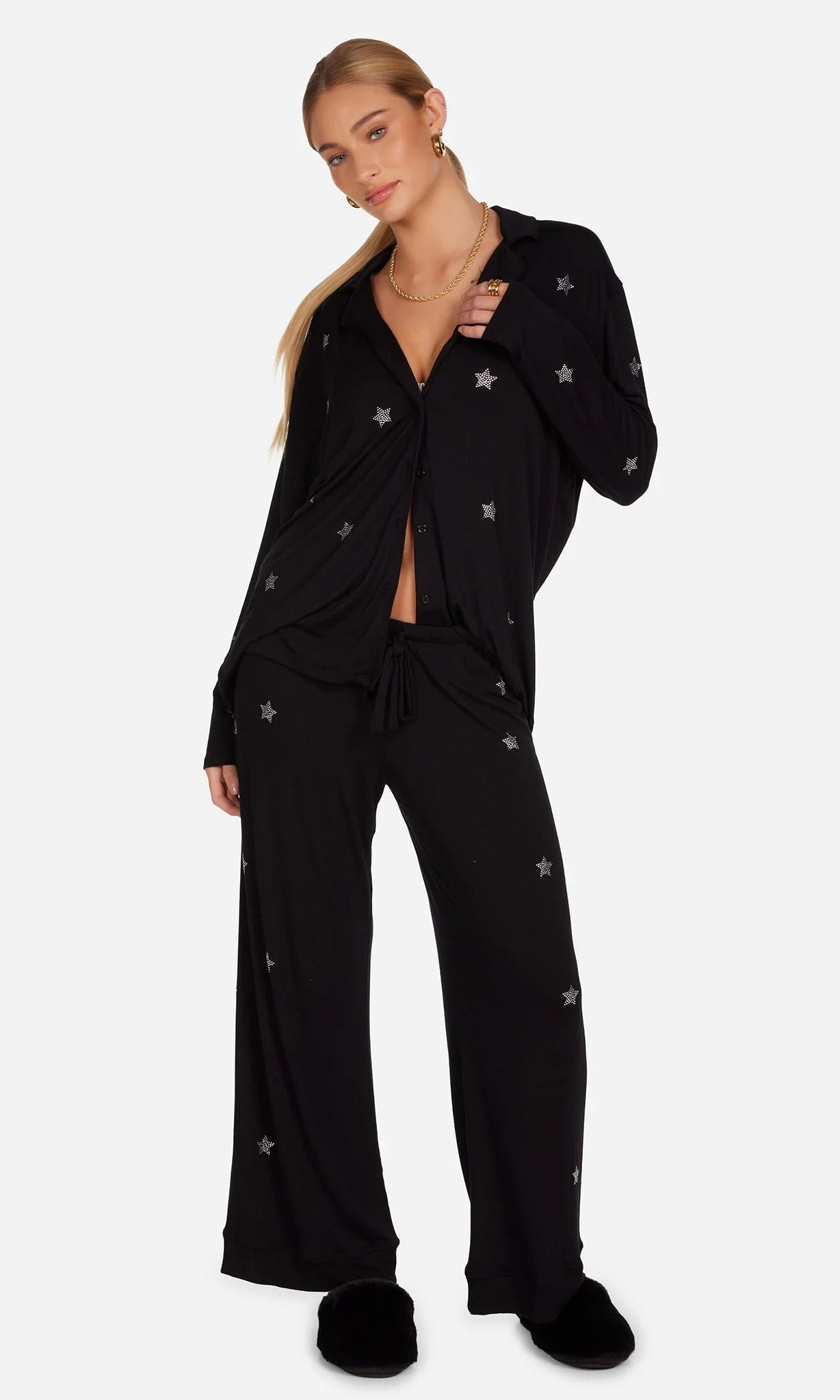 Lauren Moshi Alison Crystal Mini Stars Pyjama Set by Lauren Moshi – Pyjamas – XS | Spoiled Brat UK