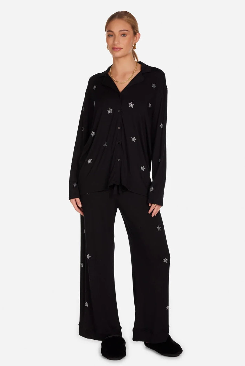 Shop Lauren Moshi Lauren Moshi Alison Crystal Mini Stars Pyjama Set Pyjamas for women – premium loungewear and festival fashion at Spoiled Brat