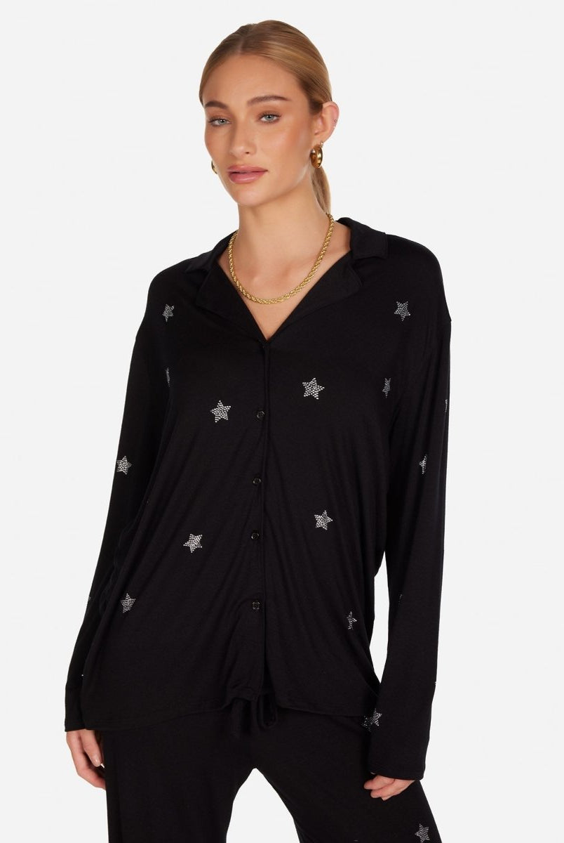 Shop Lauren Moshi Lauren Moshi Alison Crystal Mini Stars Pyjama Set Pyjamas for women – premium loungewear and festival fashion at Spoiled Brat