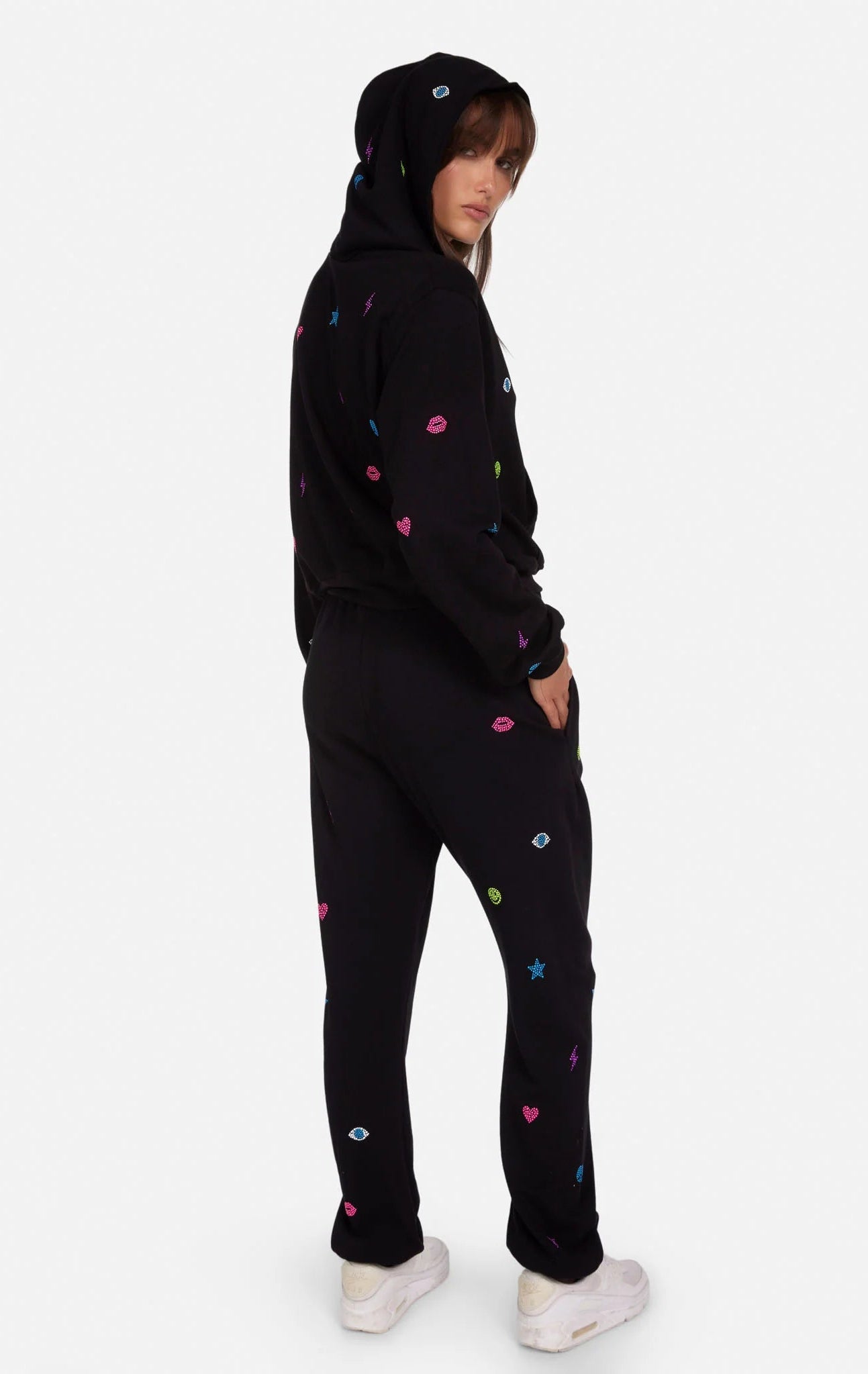 Shop Lauren Moshi Lauren Moshi Chantria Neon Stud Elements Sweatpants Sweatpants for women – premium loungewear and festival fashion at Spoiled Brat