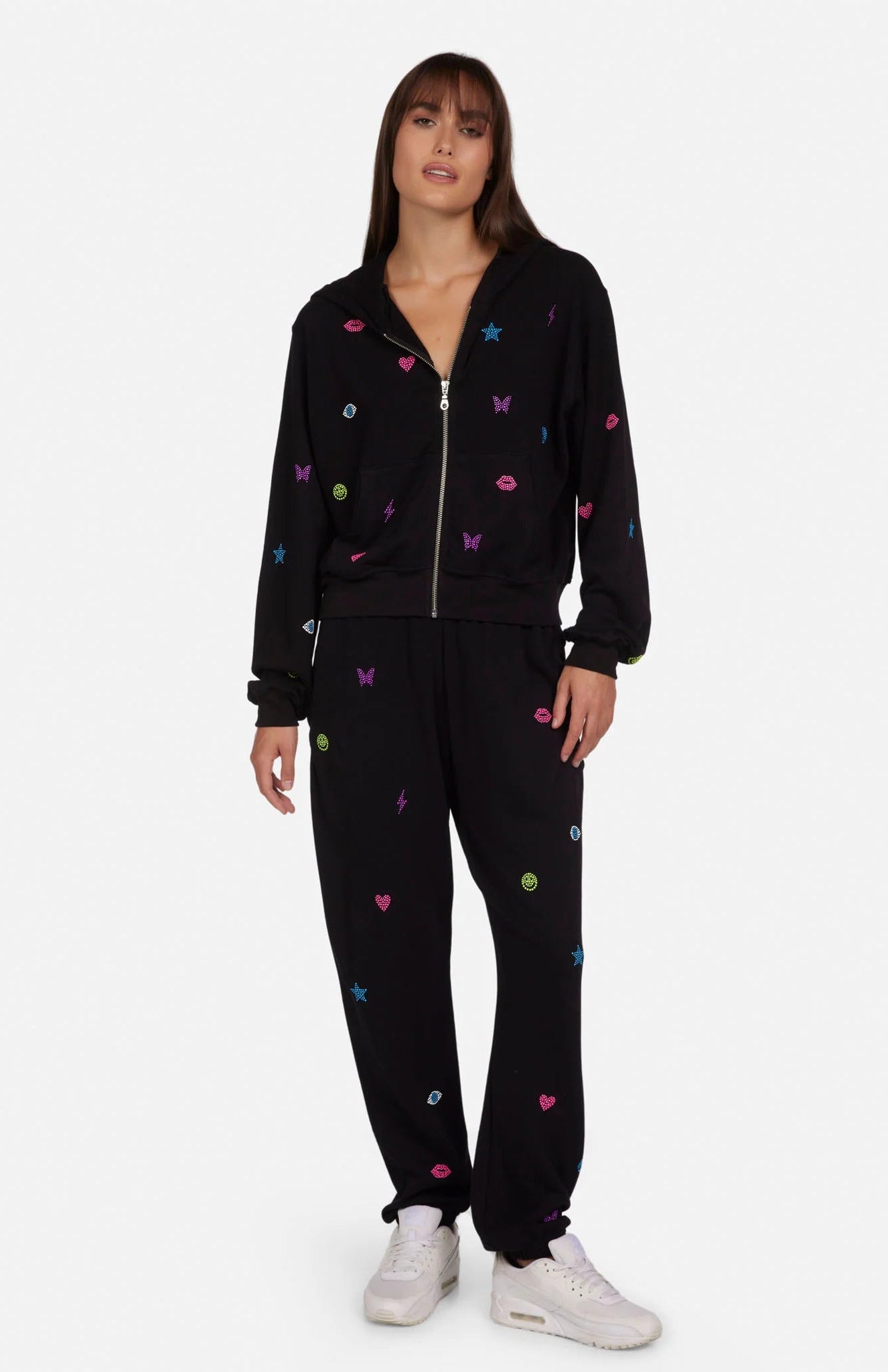 Shop Lauren Moshi Lauren Moshi Chantria Neon Stud Elements Sweatpants Sweatpants for women – premium loungewear and festival fashion at Spoiled Brat