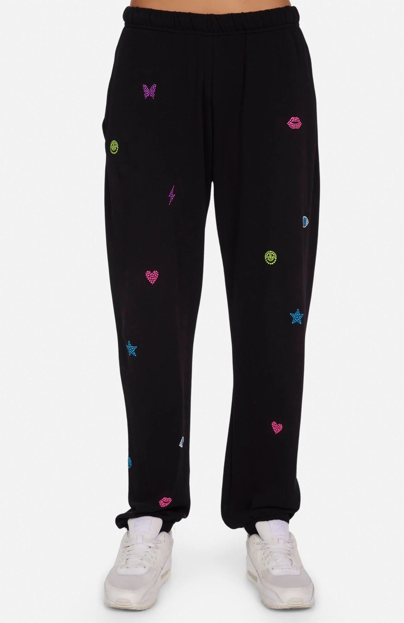 Shop Lauren Moshi Lauren Moshi Chantria Neon Stud Elements Sweatpants Sweatpants for women – premium loungewear and festival fashion at Spoiled Brat