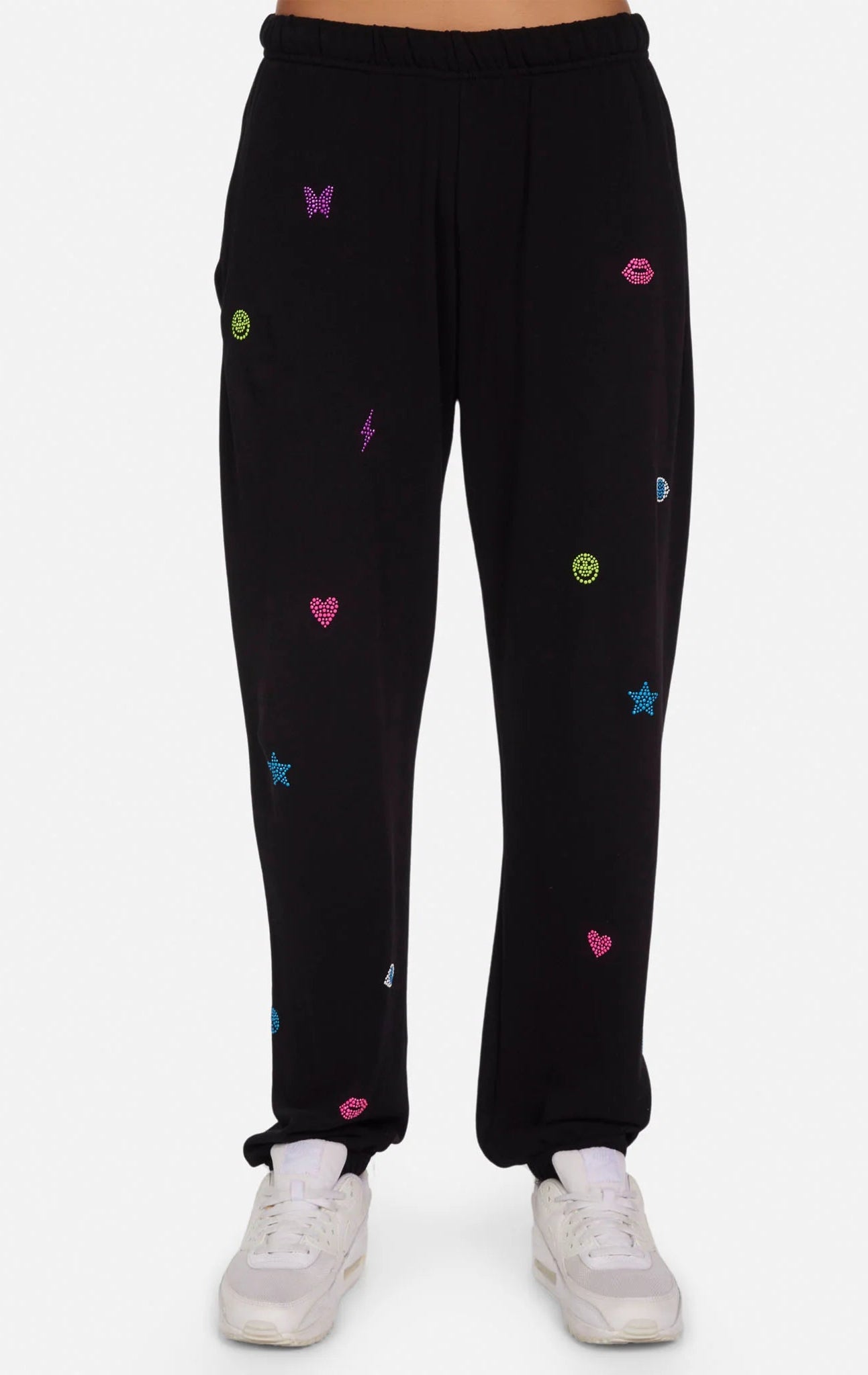 Shop Lauren Moshi Lauren Moshi Chantria Neon Stud Elements Sweatpants Sweatpants for women – premium loungewear and festival fashion at Spoiled Brat