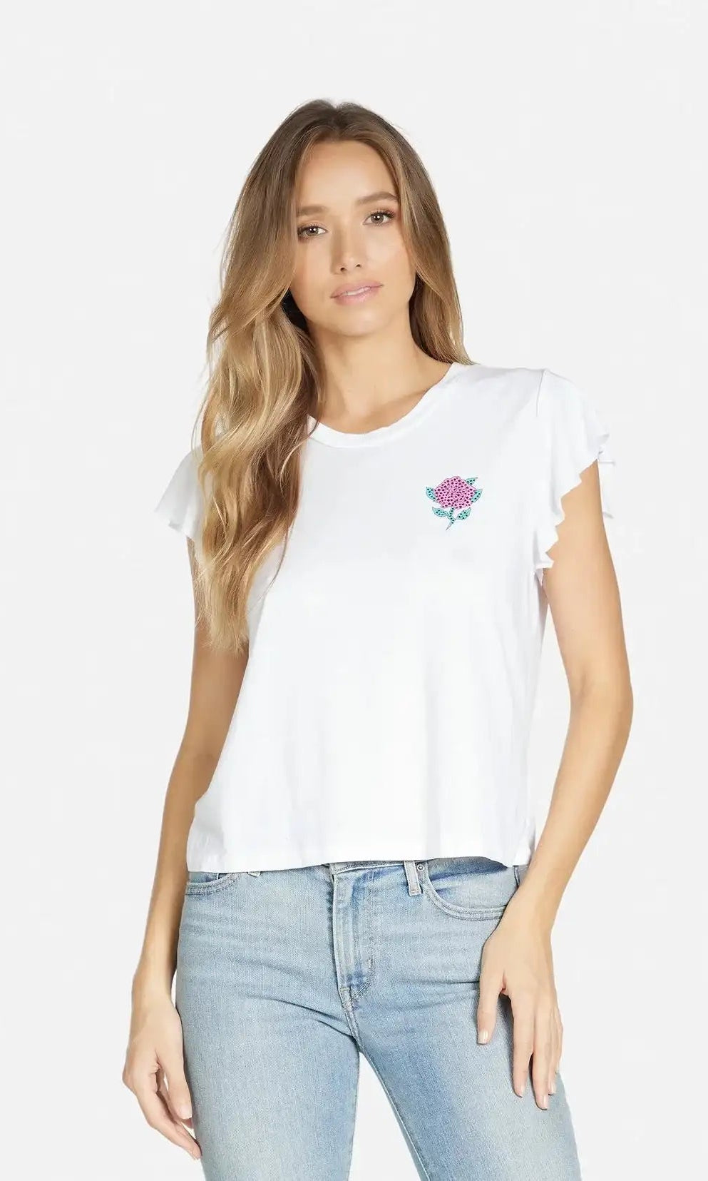 Shop Lauren Moshi Lauren Moshi Estee Crystal Roses T-Shirt T-Shirt for women – premium loungewear and festival fashion at Spoiled Brat
