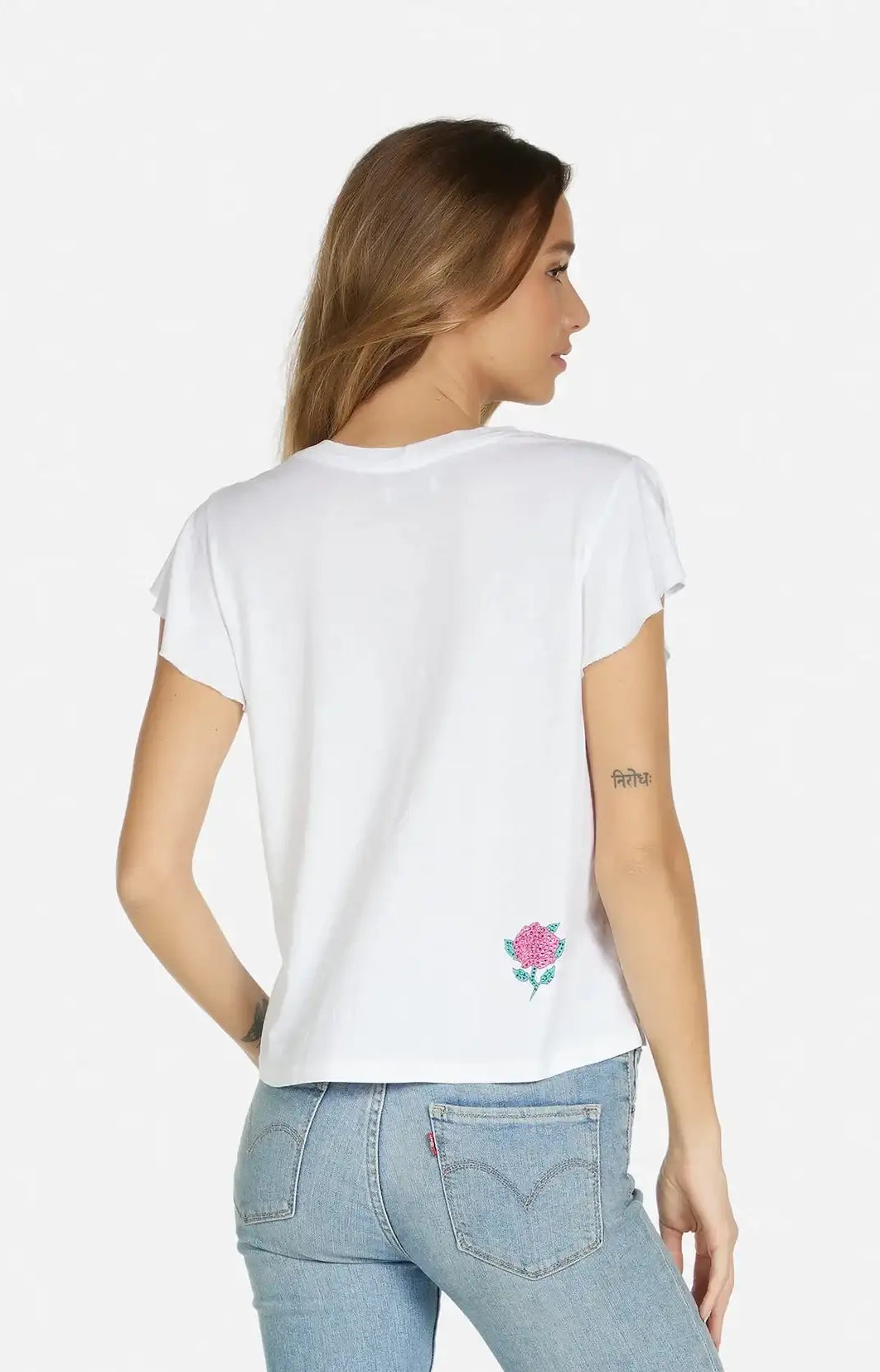 Lauren Moshi Estee Crystal Roses T-Shirt T-Shirt by Lauren Moshi as seen on celebrities
