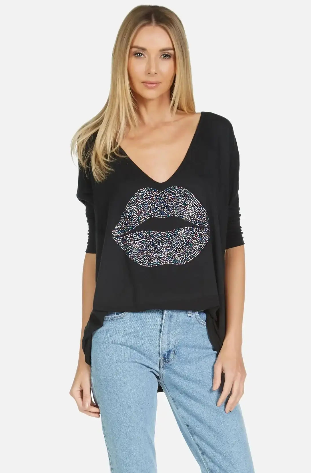 Lauren Moshi Eva Sprinkle Lip T-Shirt T-Shirt by Lauren Moshi as seen on celebrities