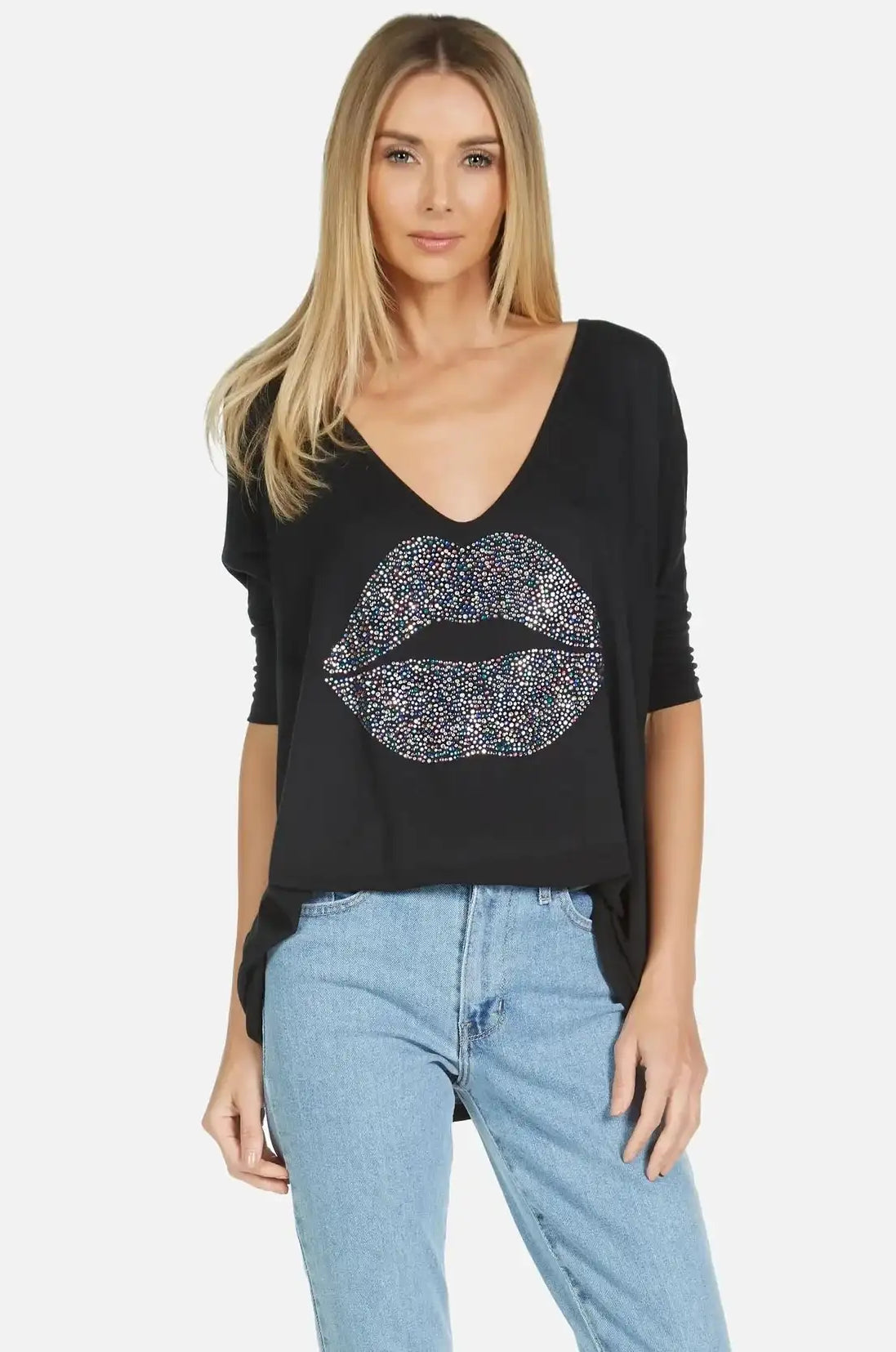 Lauren Moshi Eva Sprinkle Lip T-Shirt T-Shirt by Lauren Moshi as seen on celebrities