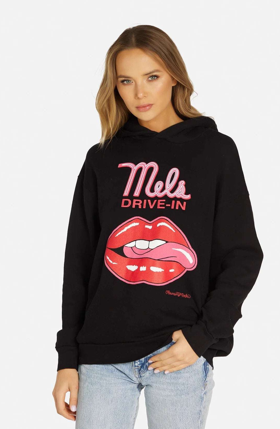 Lauren Moshi Harmony Mels Drive-In Hooded Sweater Sweatshirt by Lauren Moshi as seen on celebrities