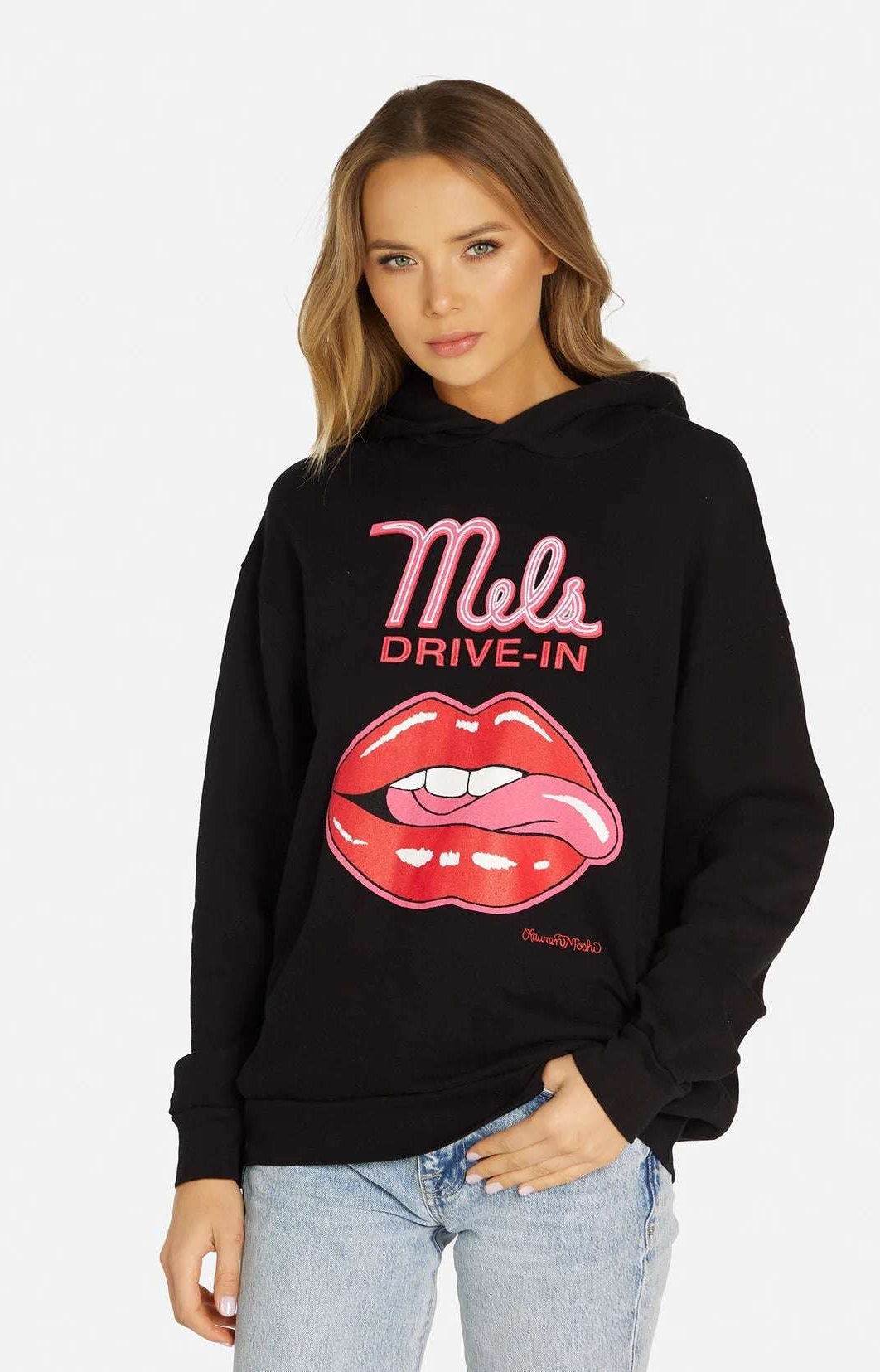 Lauren Moshi Harmony Mels Drive-In Hooded Sweater Sweatshirt by Lauren Moshi as seen on celebrities