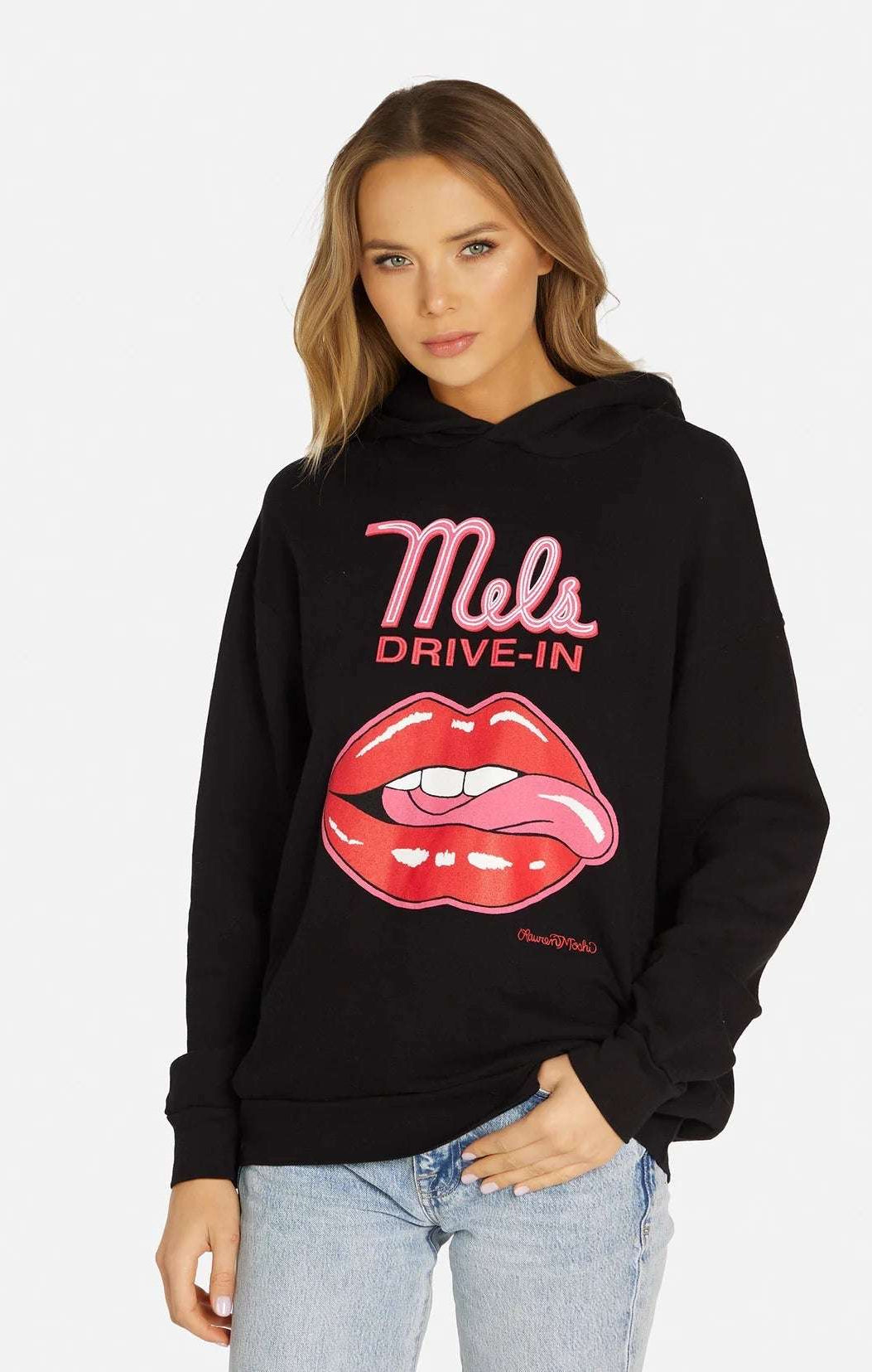 Lauren Moshi Harmony Mels Drive-In Hooded Sweater Sweatshirt by Lauren Moshi as seen on celebrities