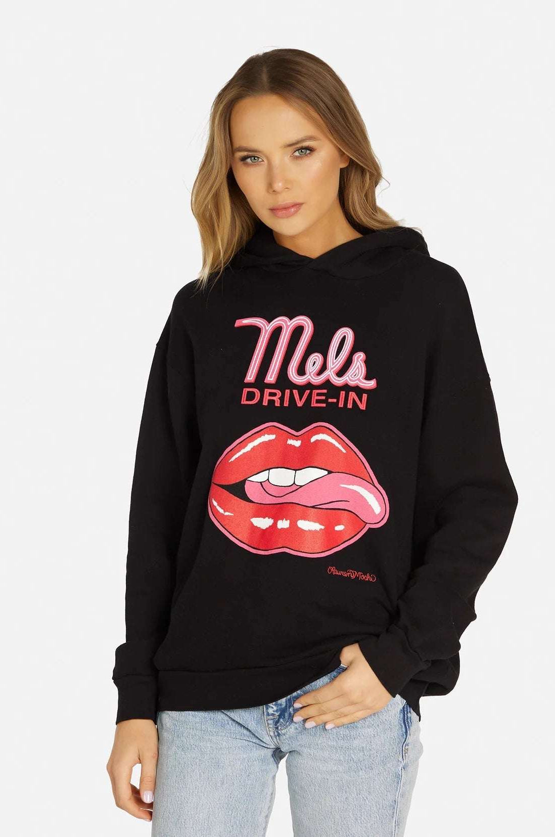 Lauren Moshi Harmony Mels Drive-In Hooded Sweater Sweatshirt by Lauren Moshi as seen on celebrities
