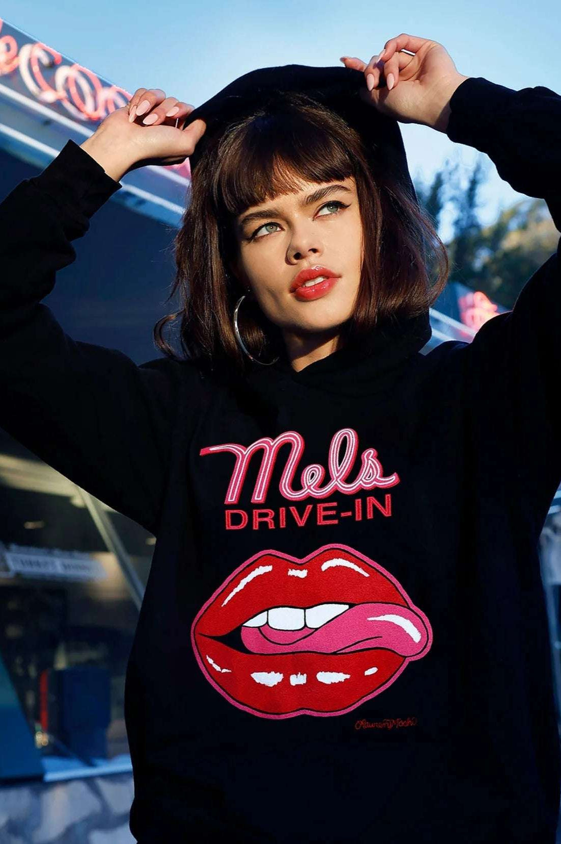 Lauren Moshi Harmony Mels Drive-In Hooded Sweater Sweatshirt by Lauren Moshi as seen on celebrities