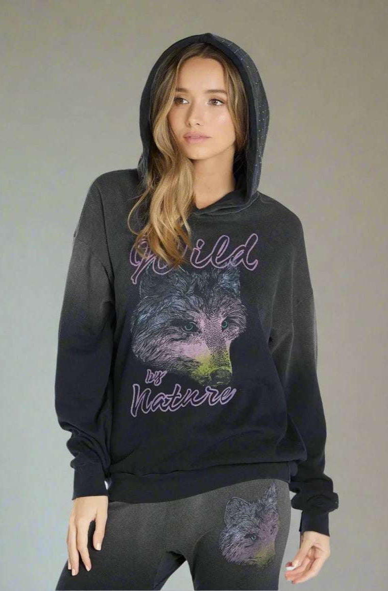 Lauren Moshi Harmony Wild Wolf Hooded Sweatshirt Sweater by Lauren Moshi as seen on celebrities