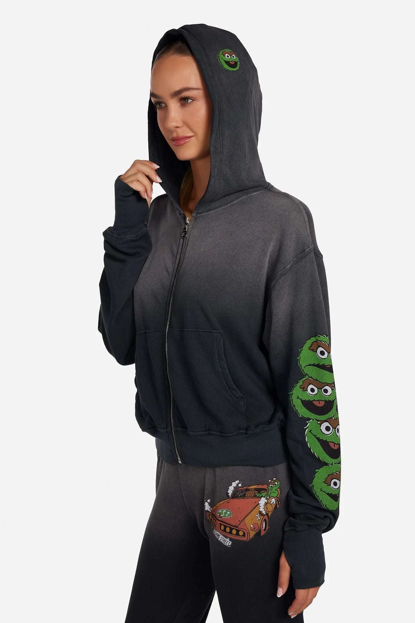 Shop Lauren Moshi Lauren Moshi Hezly The Grouch Racing Zipper Hoodie Hoodie for women – premium loungewear and festival fashion at Spoiled Brat