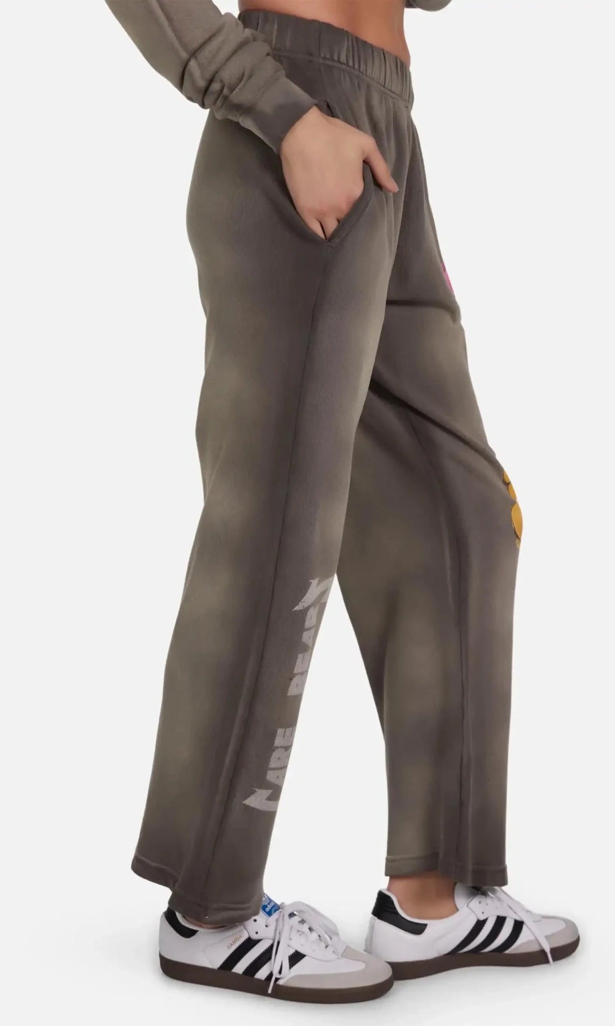 Shop Lauren Moshi Lauren Moshi Juvia Rock Care Bear Sweatpants Joggers for women – premium loungewear and festival fashion at Spoiled Brat