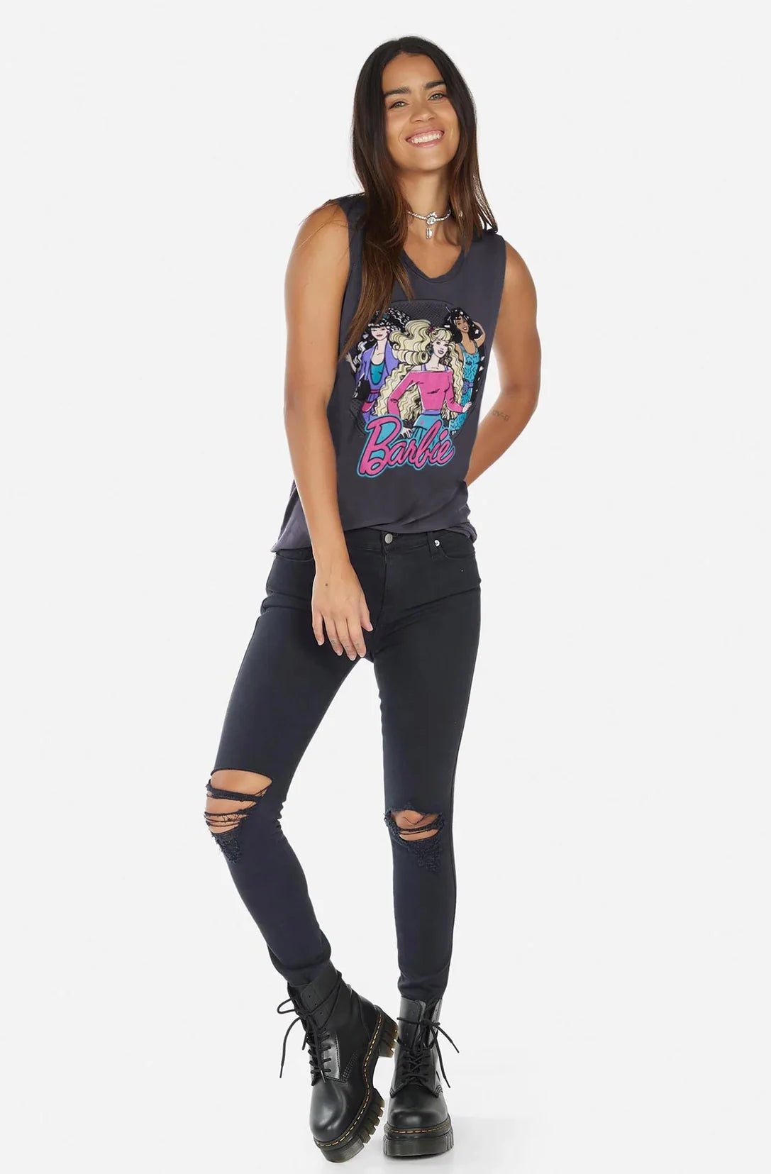 Shop Lauren Moshi Lauren Moshi Kel X Barbie Tank Top T-Shirt for women – premium loungewear and festival fashion at Spoiled Brat